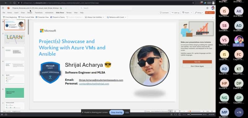 Session slide covering Azure VM provisioning with Ansible.