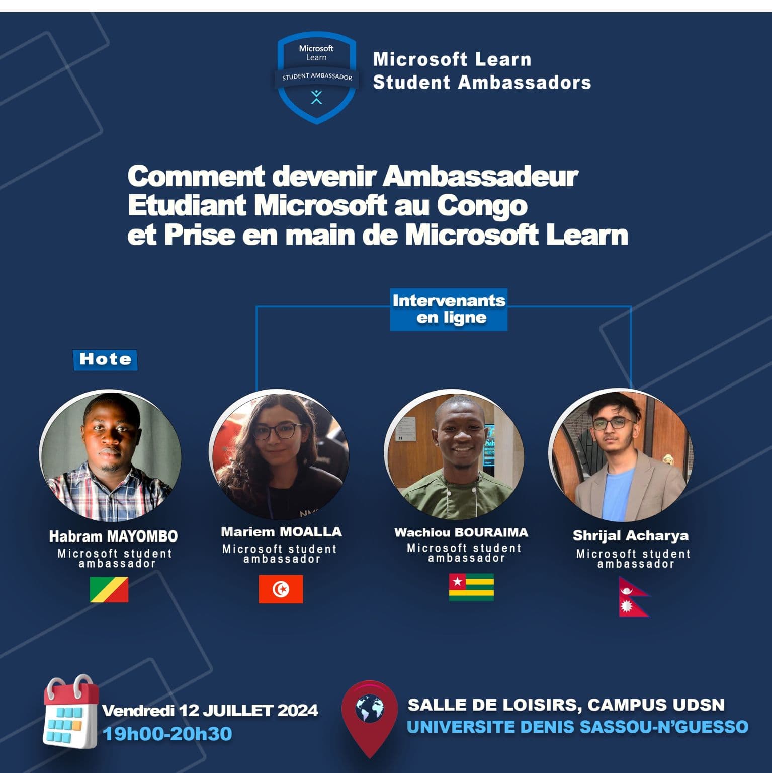 Live global Microsoft Student Ambassadors session with students from Africa.