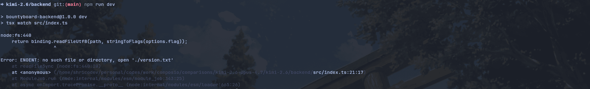 Kimi K2.6 build error
