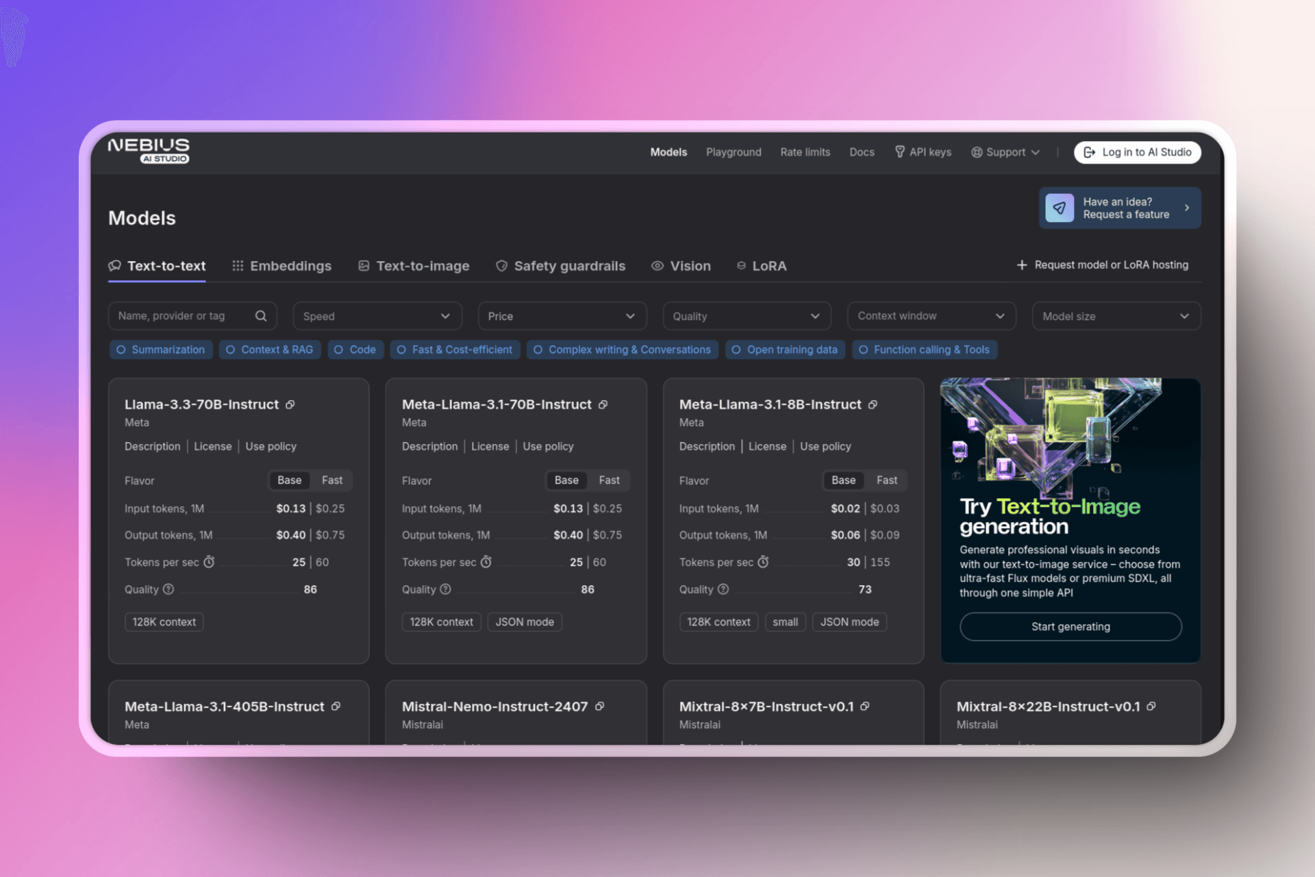 Nebius AI Studio