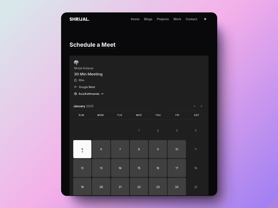 Schedule a 1:1 Meeting with Shrijal Acharya