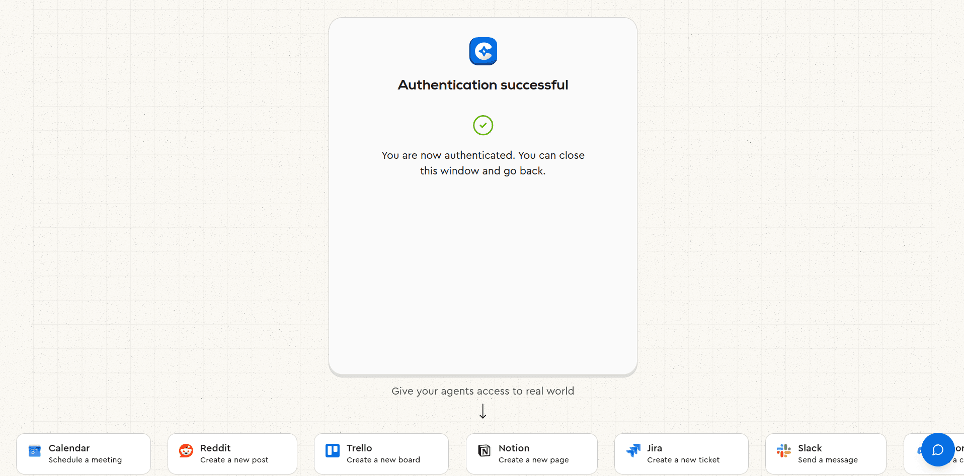 Composio authentication success