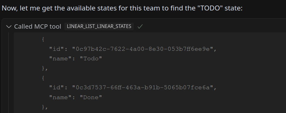 MCP tool call without state_id Windsurf IDE