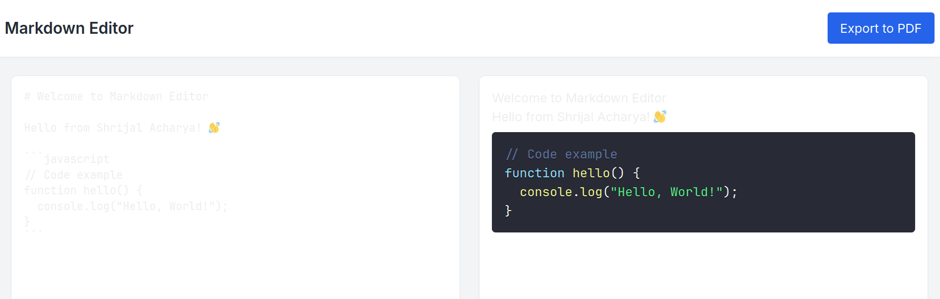 Browser based markdown editor built with Grok 3 Model