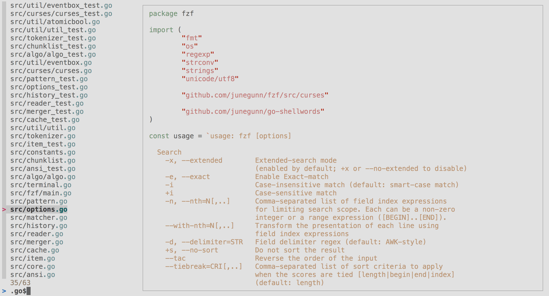 fzf tool use case