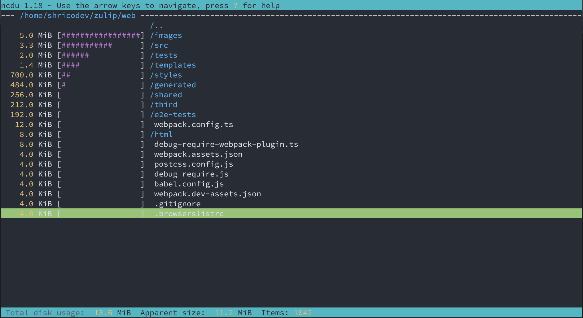 ncdu cli tool