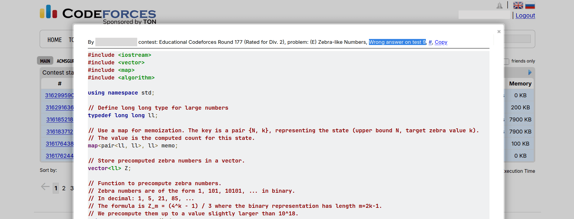 Gemini 2.5 AI Model response for a CP problem