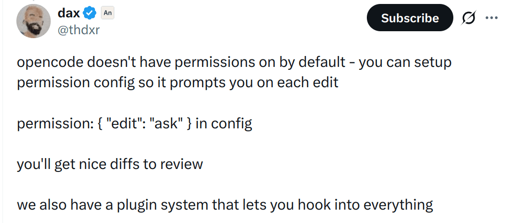 OpenCode permissions