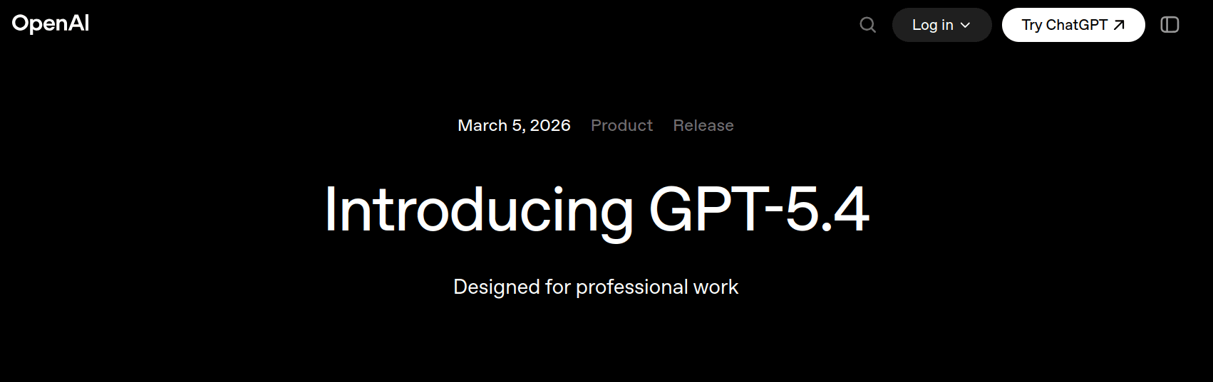 GPT 5.4 release blog
