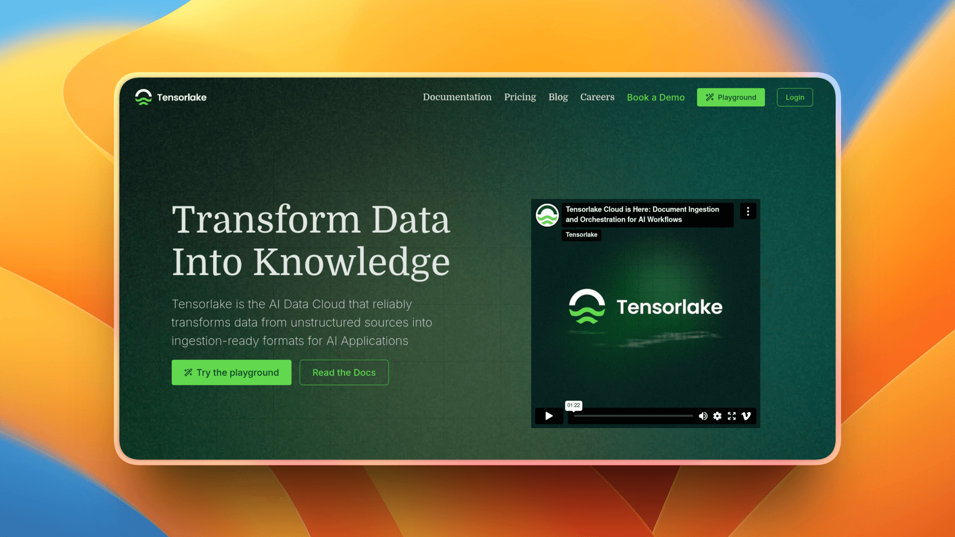 Tensorlake - Document Ingestion API plus a serverless runtime for agentic data workflows