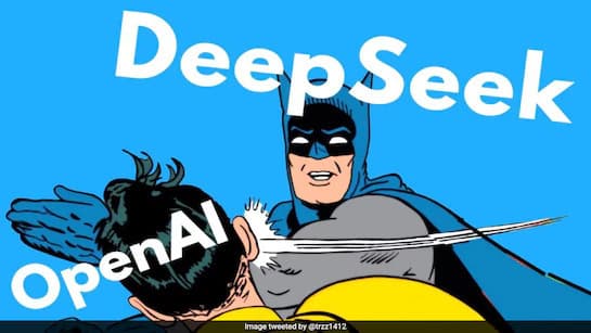 Deepseek slapping OpenAI meme