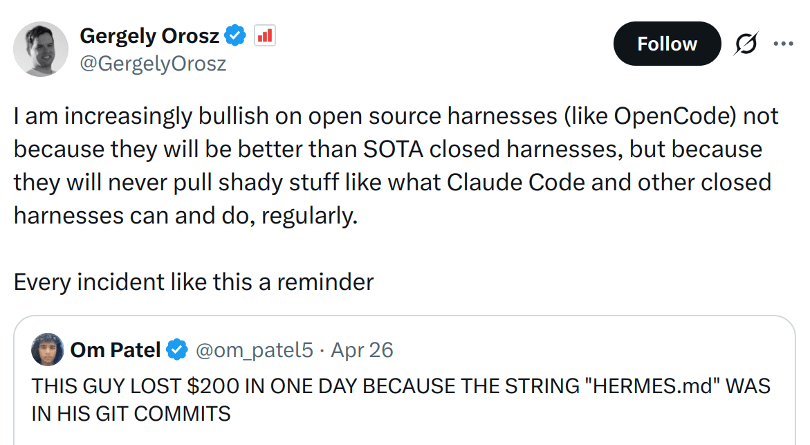 OpenCode tweet