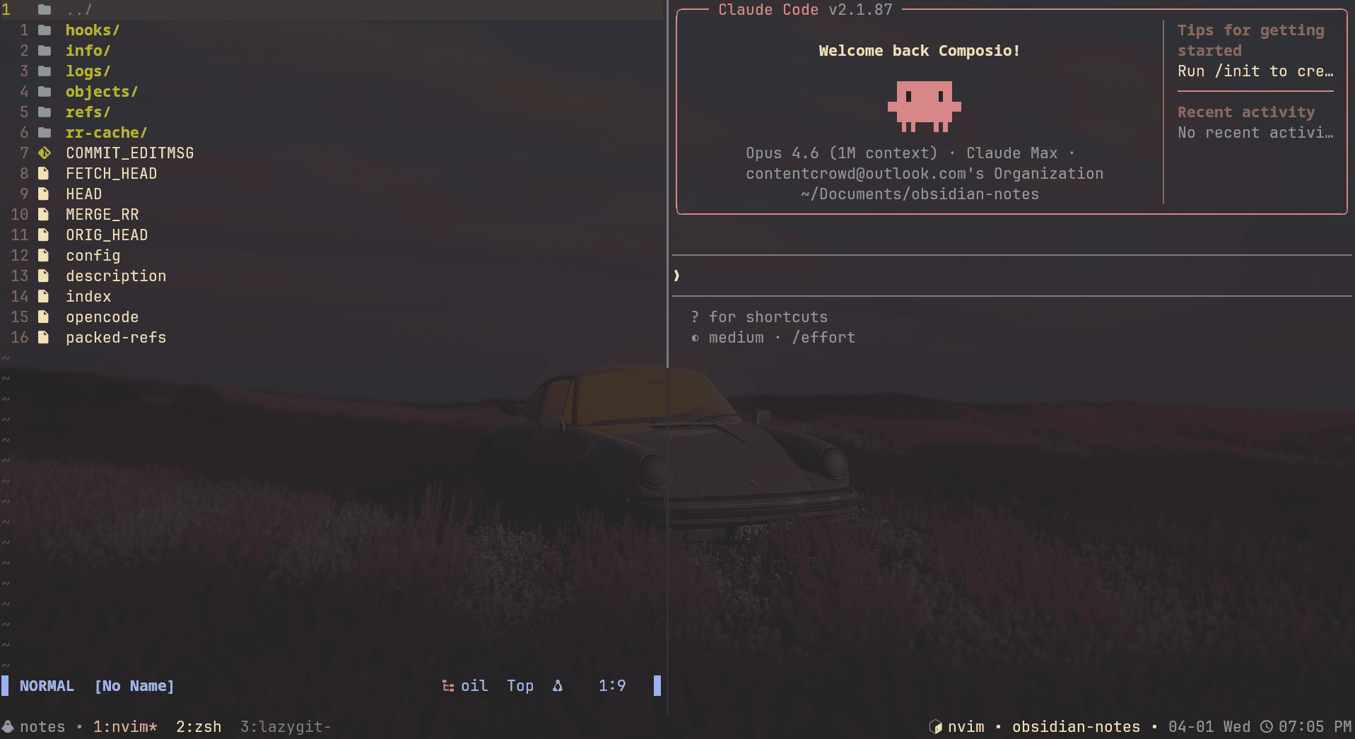 tmux workflow with claude code and lazygit