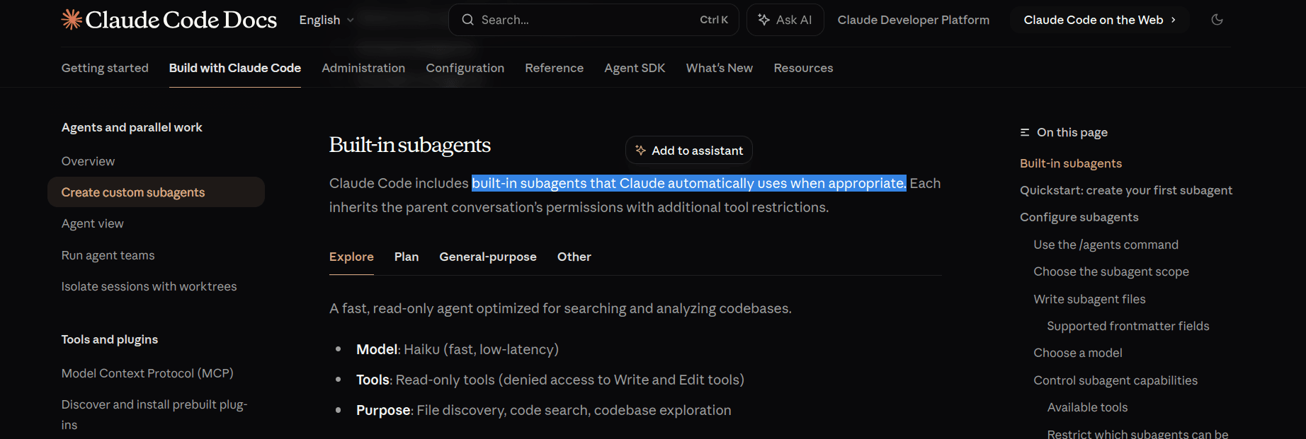 Claude Code approach to subagents