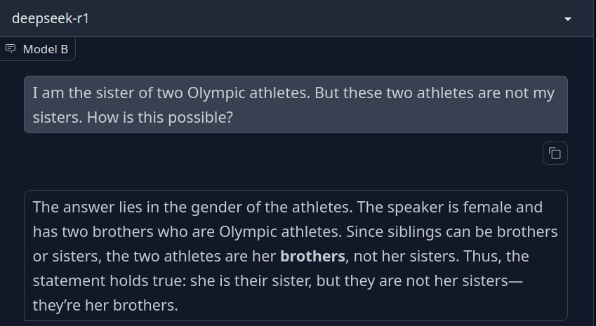 Olympic Athlete problem answer by Deepseek R1 Model