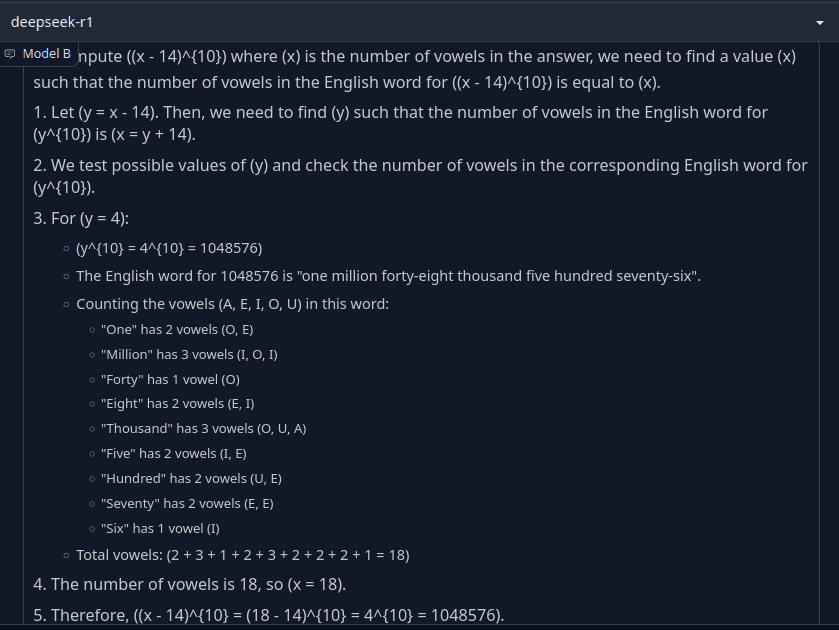 Count vowels and exponentiate problem answer by Deepseek R1 Model