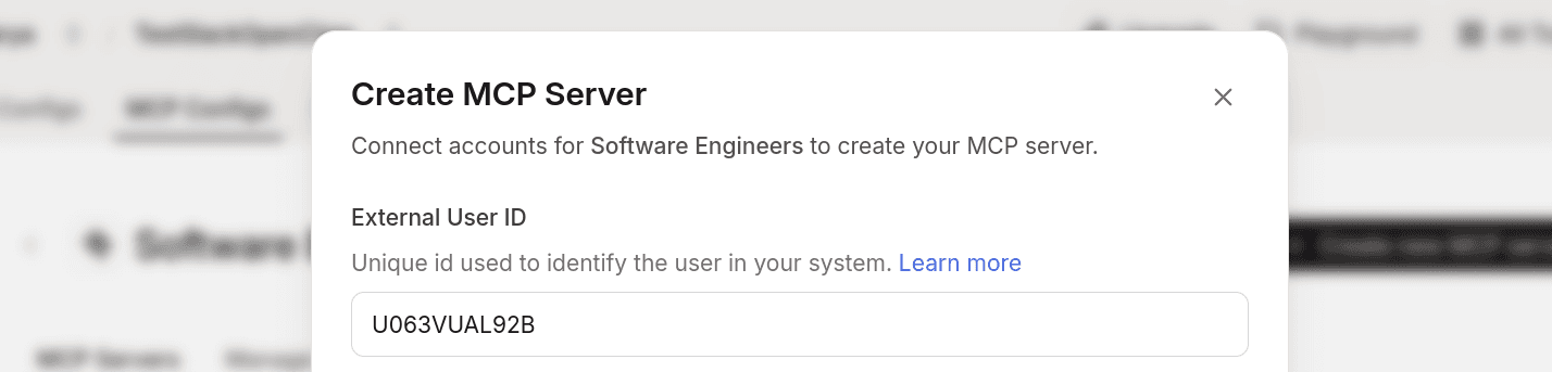 external user id naming composio