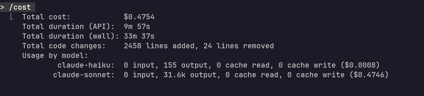Claude 4.5 Sonnet cost to build the agent