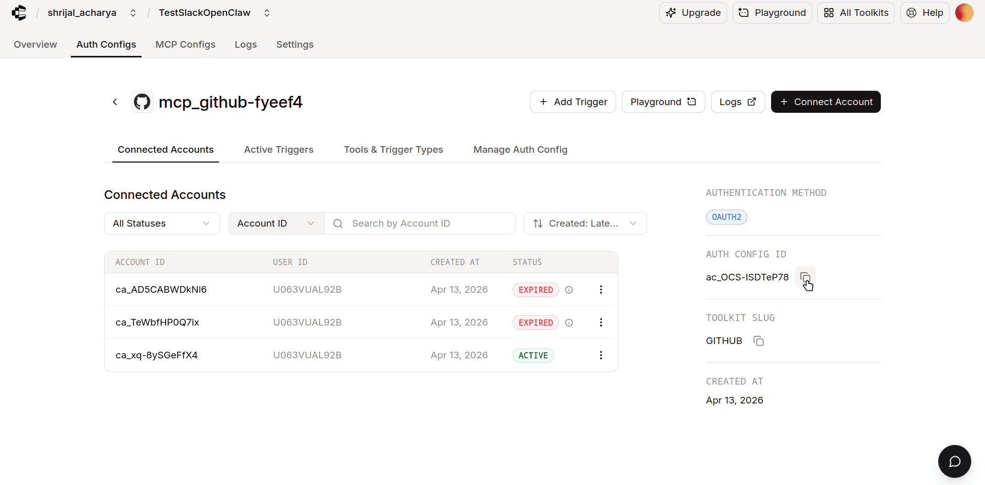 composio auth config