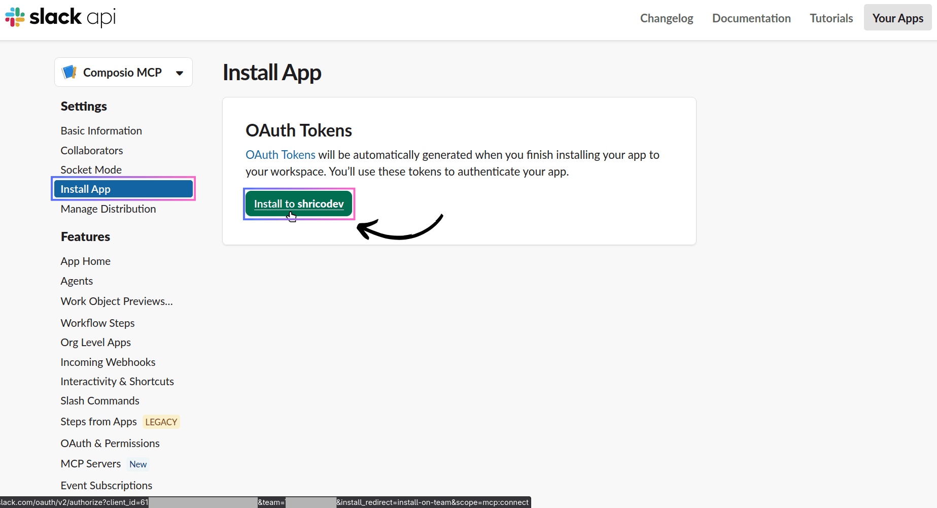 Slack Install App