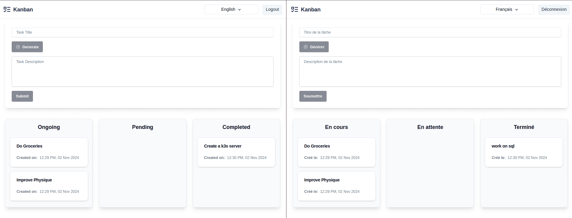 Kanban Board Screenshot